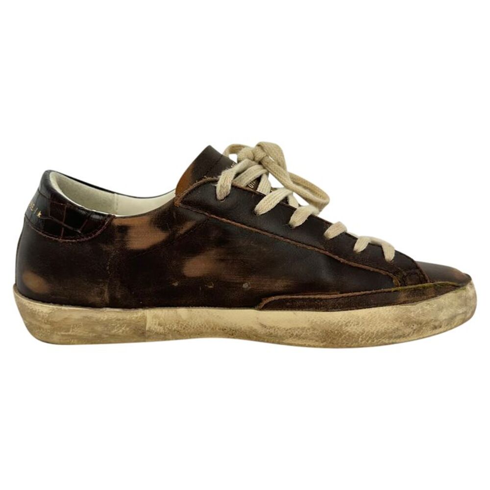 Golden Goose Super-Star Sneakers in Brown Leather